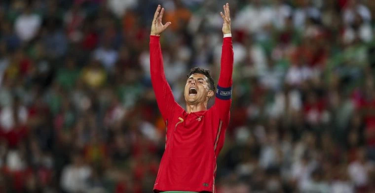 Cristiano Ronaldo juicht na een goal voor Portugal