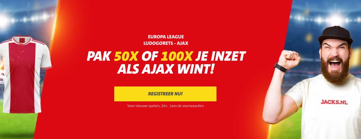 50 of 100x je inzet als Ajax wint van Ludogorets