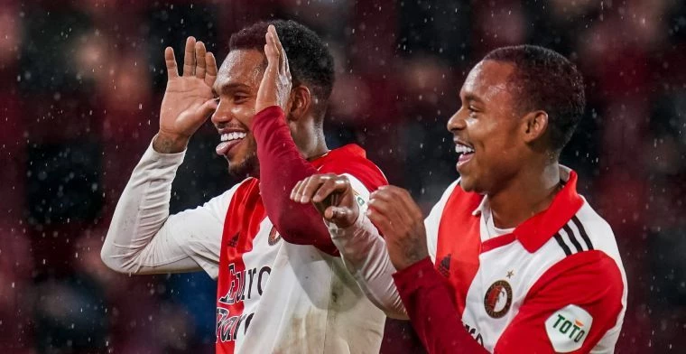 Feyenoord-aanvaller Danilo juicht na zijn goal tegen PEC Zwolle in de KNVB beker