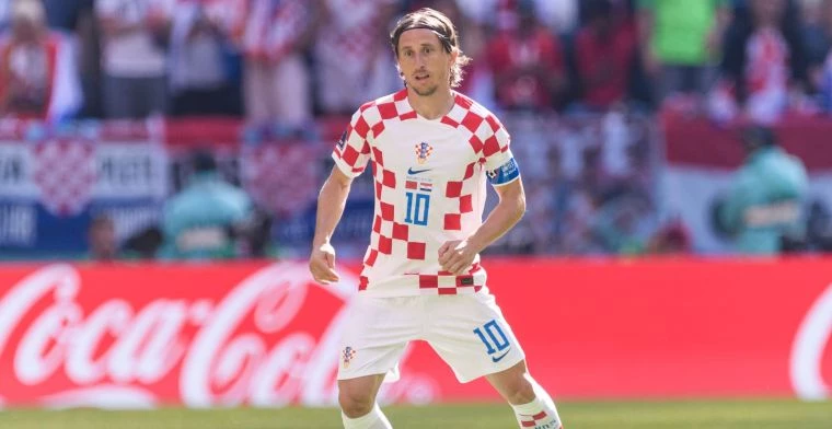 Luka Modric (Real Madrid) in actie namens Kroatië