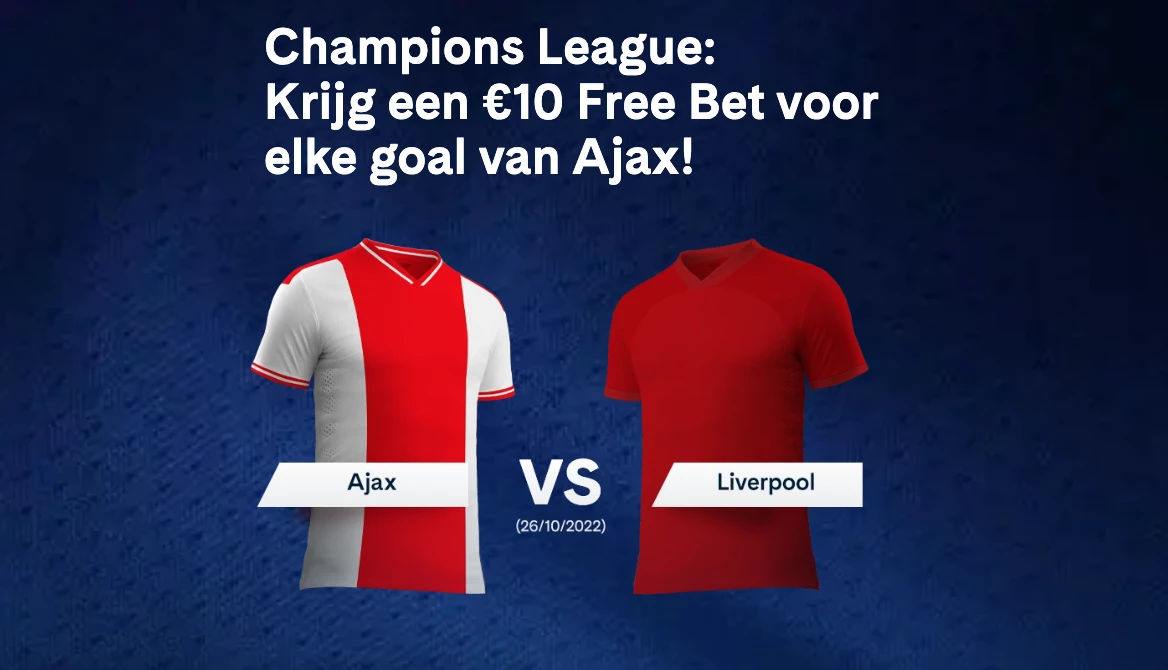 Win per Ajax-goal een €10 Free Bet