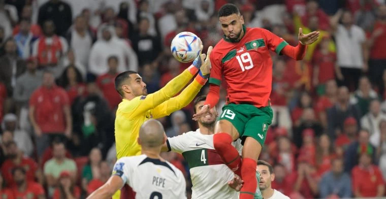 En-Nesyri kopt namens Marokko raak tegen Portugal