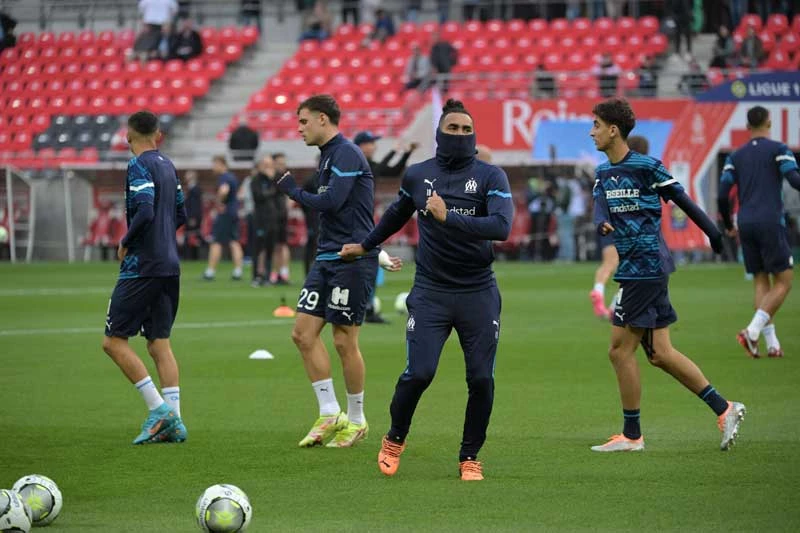 Olympique Marseille speler in voorbereiding 