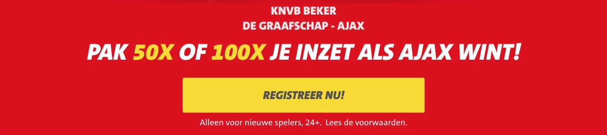 50 tot 100x je inzet als Ajax wint van De Graafschap