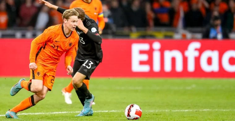 Frenkie de Jong (FC Barcelona) in actie namens het Nederlands Elftal tegen Duitsland