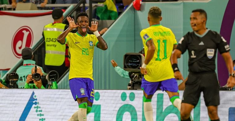 Vinicius Junior in actie namens Brazilië