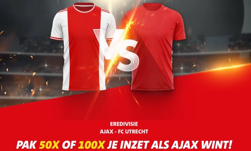 50 of 100x je inzet als Ajax wint van FC Utrecht